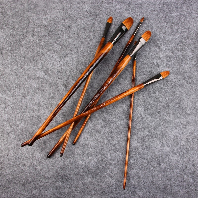 Wooden Handle Oil Paint Brush 6 Pcs Set Wooden Handle Oil Paint Brush 6 Pcs Set
