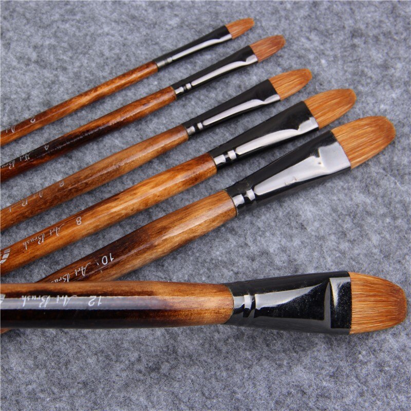 Wooden Handle Oil Paint Brush 6 Pcs Set Wooden Handle Oil Paint Brush 6 Pcs Set