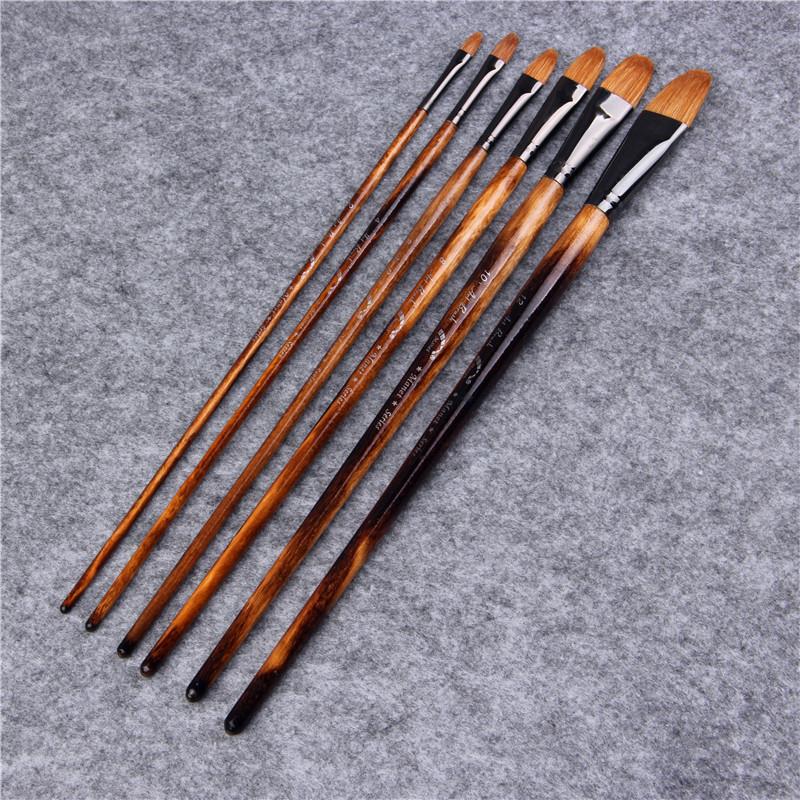 Wooden Handle Oil Paint Brush 6 Pcs Set Wooden Handle Oil Paint Brush 6 Pcs Set